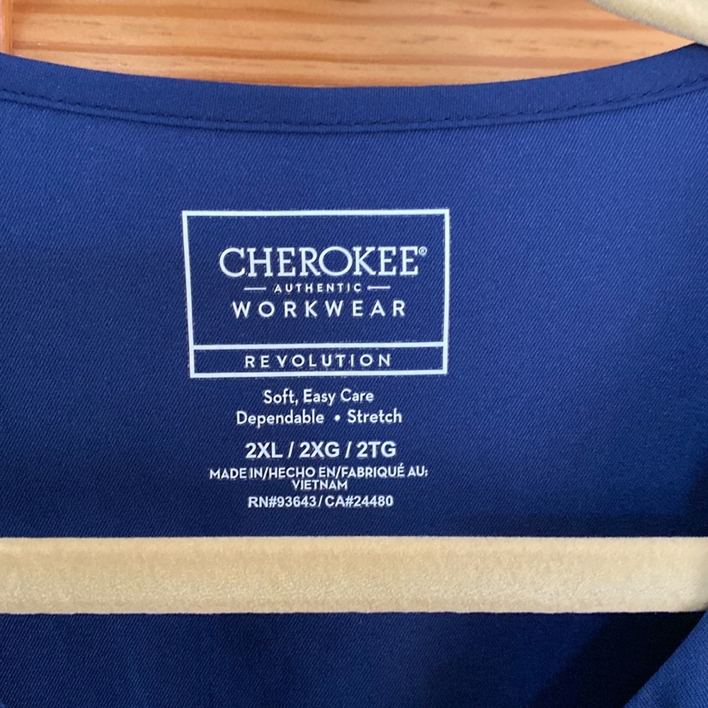 Lot of 3 Women’s Cherokee Scrubs WW622 Revolution Snap Front V Neck Tops